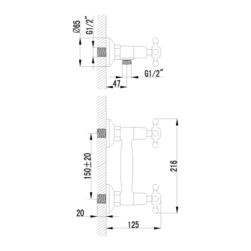Смеситель Lemark Vintage LM2803B для душа, изображение 2