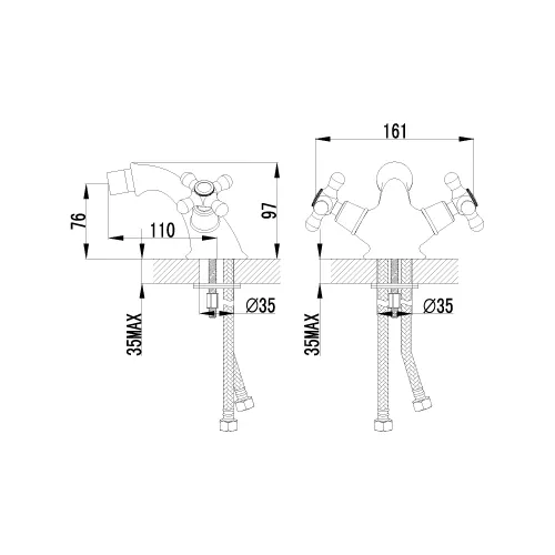 Смеситель Lemark Vintage LM2808B для биде, изображение 2