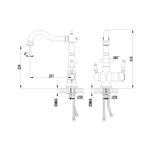 Смеситель Lemark Comfort LM3065C для кухни  с подключением к фильтру с питьевой водой, изображение 2