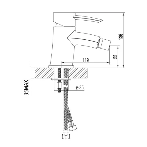 Смеситель Lemark Atlantiss LM3208C для биде, изображение 2