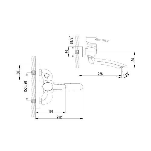Смеситель Lemark Atlantiss LM3214C для ванны, изображение 2