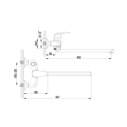 Смеситель Lemark Pramen LM3317C для ванны, изображение 2