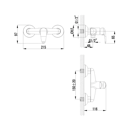 Смеситель Lemark Pramen LM3318C с гигиеническим душем, Выбрать цвет: Хром, изображение 2