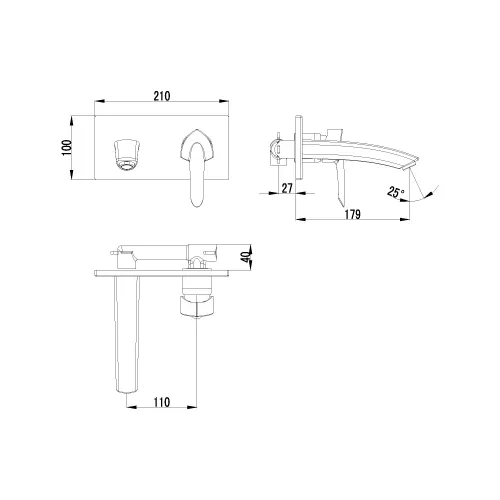 Смеситель Lemark Mars LM3526C для раковины, встраиваемый, изображение 2
