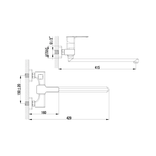 Смеситель Lemark Basis LM3617C для ванны, изображение 2