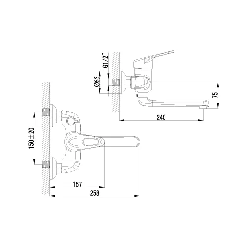 Смеситель Lemark Luna LM4114C для ванны, изображение 2