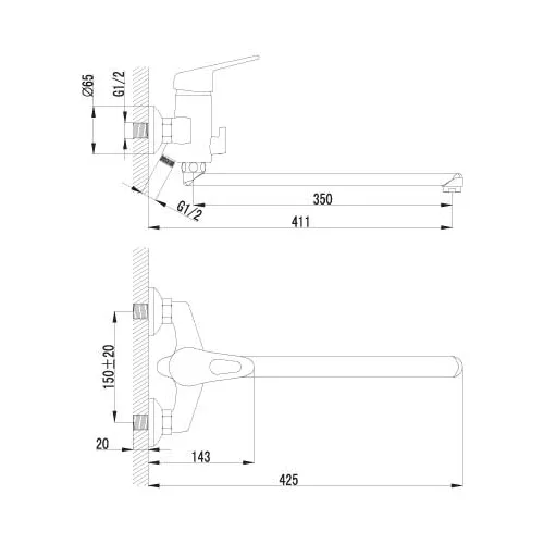 Смеситель Lemark Luna LM4151C универсальный, изображение 2