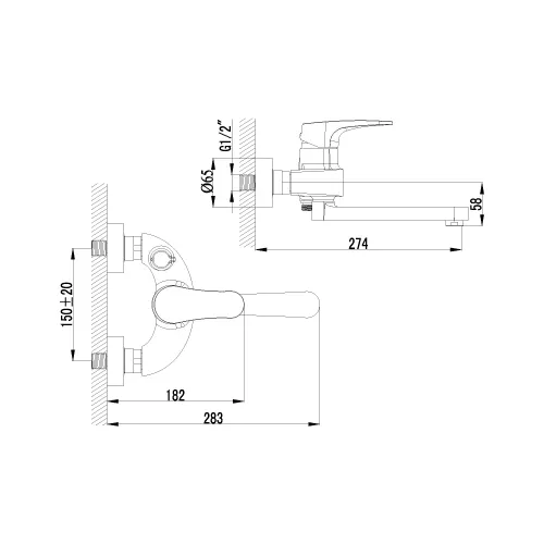 Смеситель Lemark Shift LM4314C для ванны, изображение 2