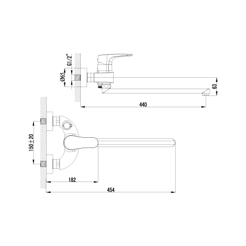 Смеситель Lemark Shift LM4317C для ванны, изображение 2