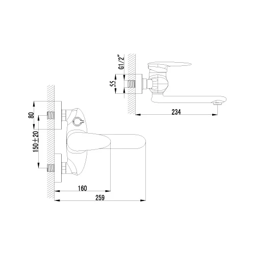 Смеситель Lemark Status LM4414C для ванны, изображение 2