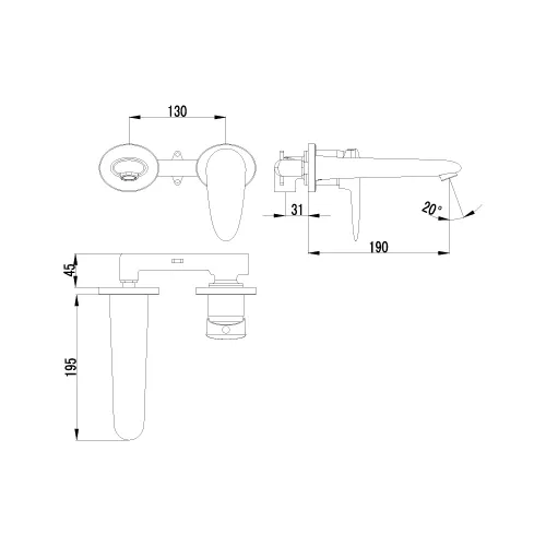 Смеситель Lemark Status LM4426C для раковины, встраиваемый, изображение 2