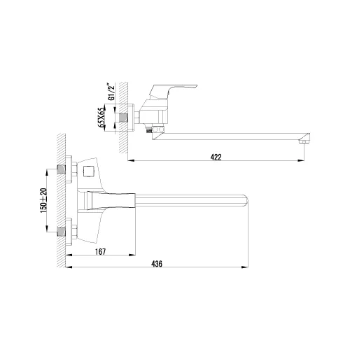 Смеситель Lemark Unit LM4517C для ванны, изображение 2