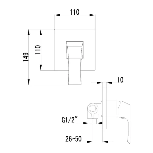 Смеситель Lemark Unit LM4523C для душа, встраиваемый, изображение 2