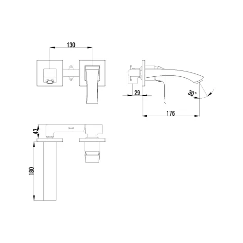 Смеситель Lemark Unit LM4526C для раковины, встраиваемый, изображение 2