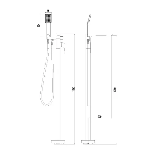 Смеситель Lemark Unit LM4544C для ванны, напольный, изображение 2