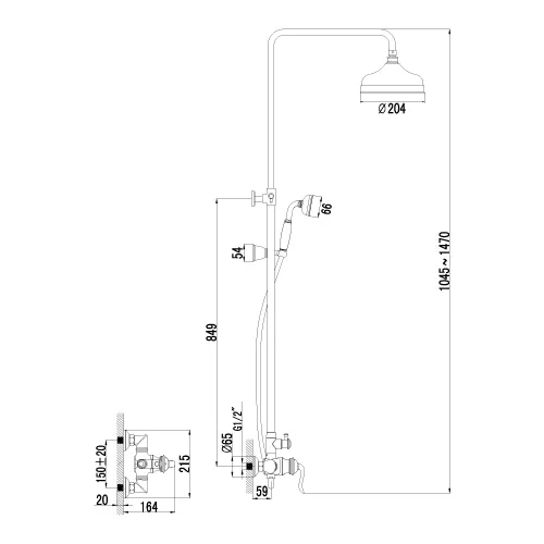 Смеситель Lemark Brava LM4760G для душа, изображение 2