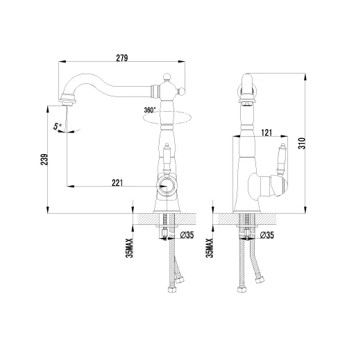 Смеситель Lemark Villa LM4805B для кухни, изображение 2