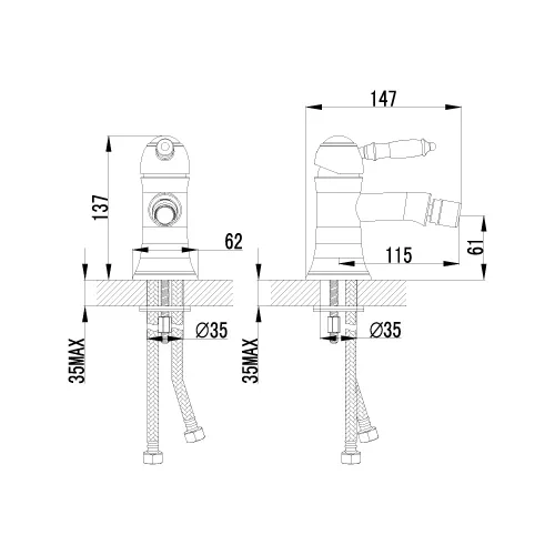 Смеситель Lemark Villa LM4808B для биде, изображение 2