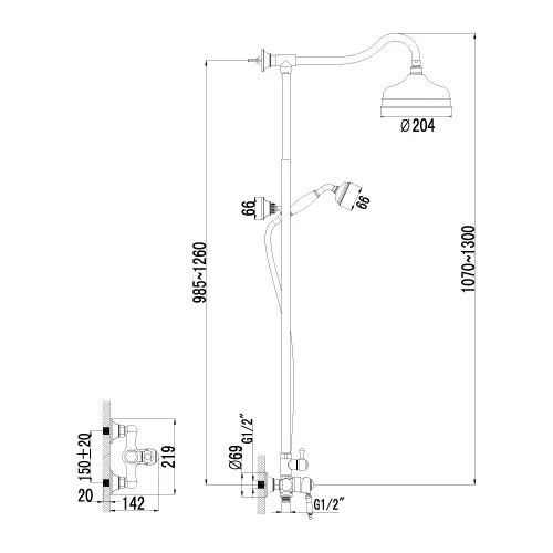 Смеситель Lemark Villa LM4860B для душа, изображение 2