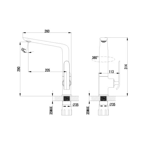Смеситель Lemark Melange LM4905CW для кухни, изображение 2