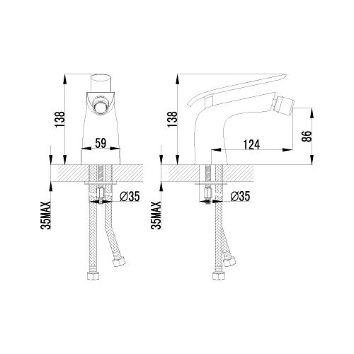 Смеситель Lemark Melange LM4908CW для биде, изображение 2