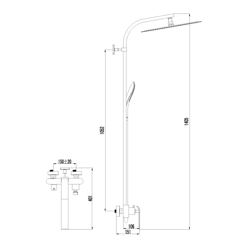 Душевая стойка  Lemark Melange LM4960CW, изображение 2