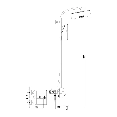 Душевая стойка  Lemark Melange LM4962CW для ванны и душа, изображение 3