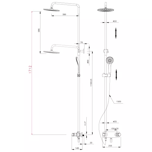 Комплект для ванны и душа Lemark Wing LM5362C, изображение 2
