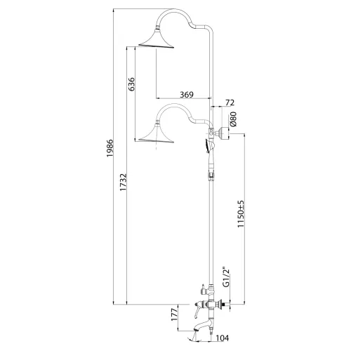 Смеситель Lemark Greek LM5562GG для ванны и душа, изображение 2