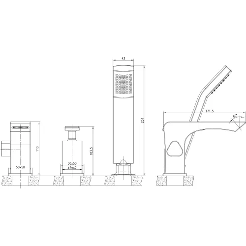 Смеситель Lemark Contest LM5845CW на борт ванны, изображение 2