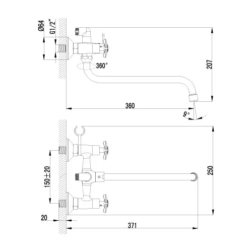 Смеситель Lemark Partner LM6541C универсальный, изображение 2