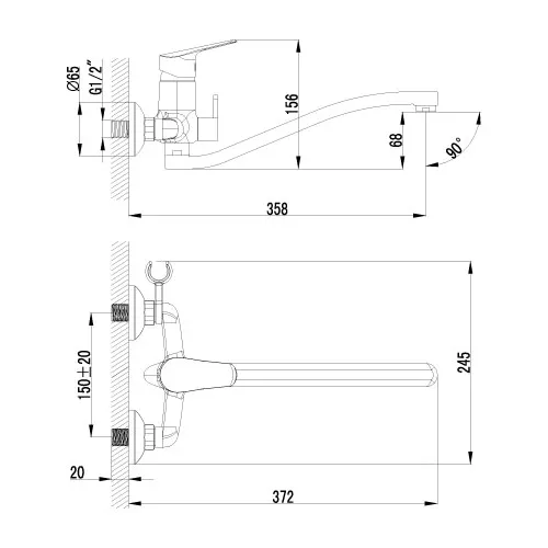 Смеситель Lemark Partner LM6553C универсальный , изображение 2