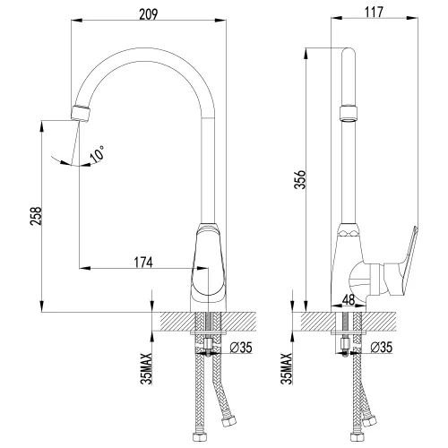 Смеситель  Lemark Partner LM6555C  для кухни, изображение 2