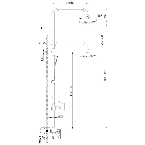 Смеситель Lemark Tropic LM7002С для ванны и душа, изображение 2