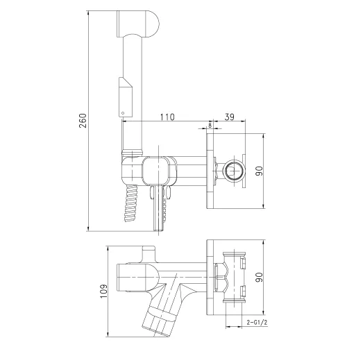 Смеситель Lemark Solo LM7165C с гигиеническим душем, встраиваемый, Выбрать цвет: Хром, изображение 2