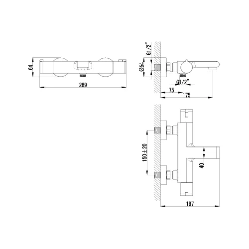 Смеситель Lemark Yeti LM7832C для ванны, термостатический, изображение 4