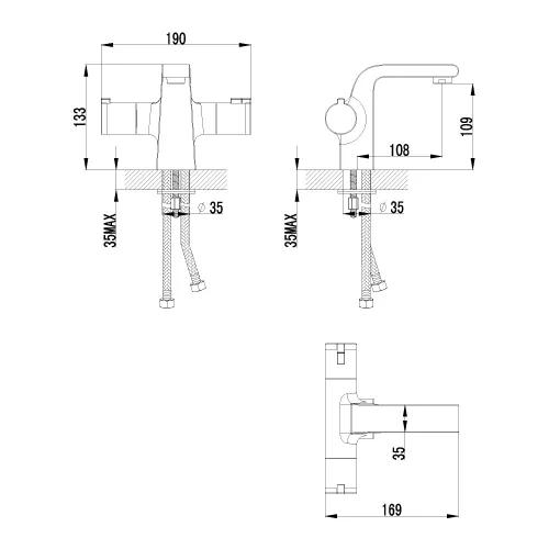 Смеситель Lemark Yeti LM7836C для раковины, термостатический, изображение 2