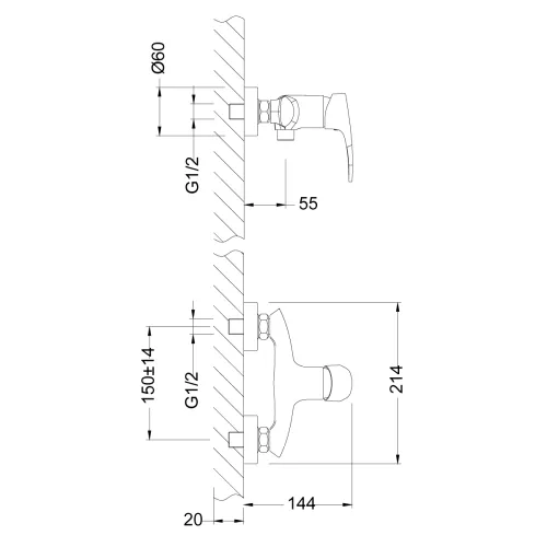 Смеситель Lemark Linara LM0403C для душа, изображение 2