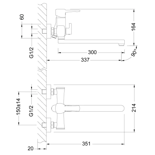 Смеситель Lemark Evitta LM0551C универсальный, изображение 2