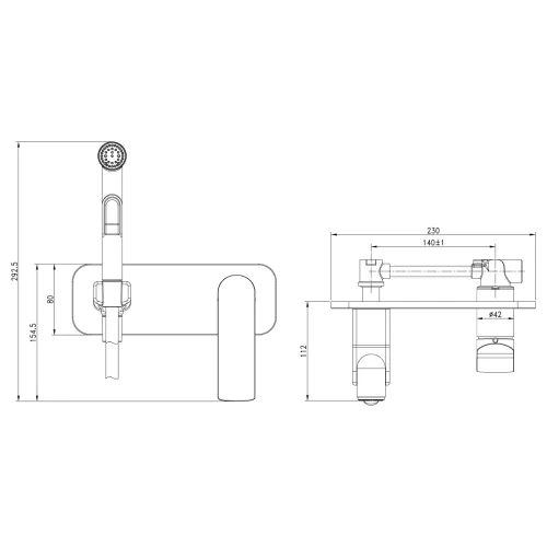 Смеситель Lemark Allegro LM5919CW с гигиеническим душем, встраиваемый, изображение 2