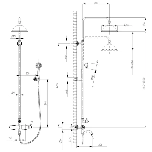 Смеситель Lemark Spark LM6762RG для ванны и душа, изображение 2