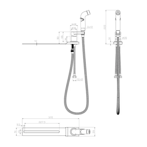 Смеситель Lemark Solo LM7170CW с гигиеническим душем, устанавливаемый на унитаз, изображение 3