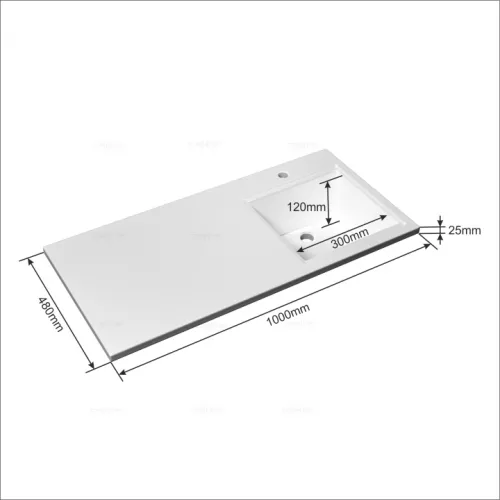 Раковина  над стиральной машиной СанТа Лидер, Выбрать размер: 1000х482, Ориентация: Левая, изображение 2