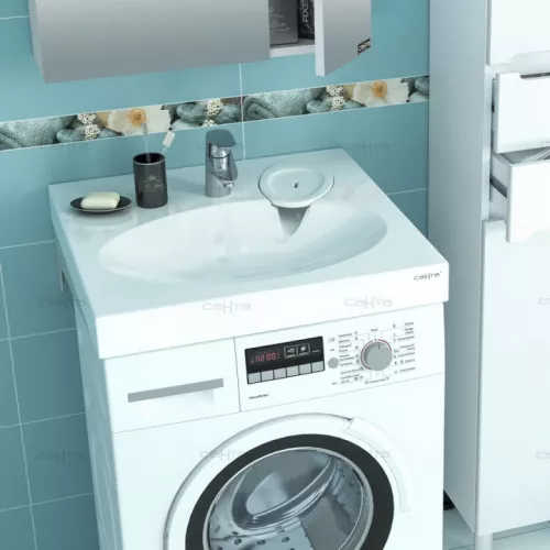 Раковина над стиральной машиной СанТа  Луна с кронштейнами, Выбрать размер: 60х60