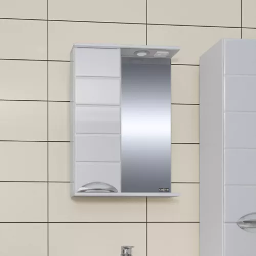 Мебель для ванной: Зеркальный шкаф со светом СанТа Родос 1 в магазине Акватория