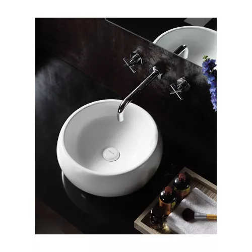 Раковина накладная овальная CeramaLux 5004, Выбрать цвет: Белый, изображение 3