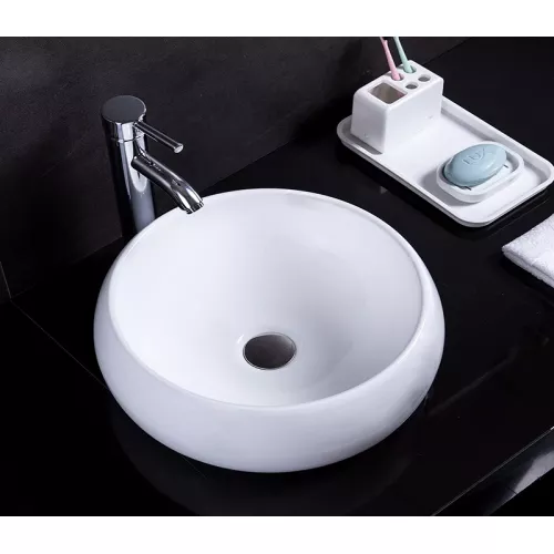 Раковина накладная овальная CeramaLux 5004, Выбрать цвет: Белый, изображение 2