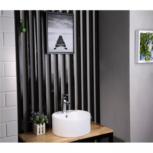 Раковина накладная круглая CeramaLux серия N 7026B/9008В, Выбрать размер: 40х40х16, изображение 3