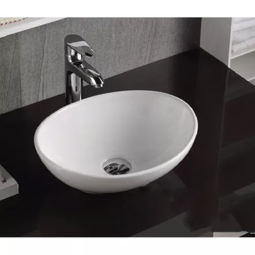 Раковина овальная накладная CeramaLux 7138, Выбрать цвет: Белый, изображение 3