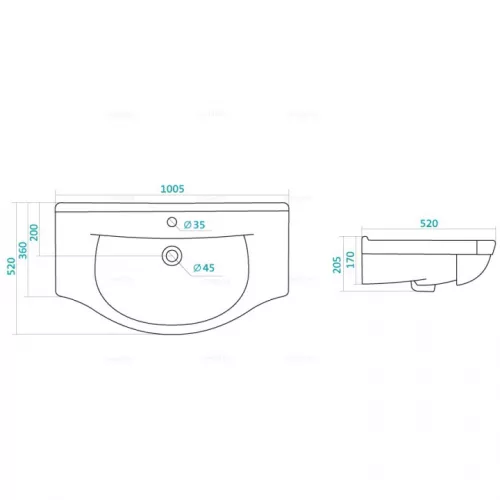 Умывальник Santek  Эльбрус 100, изображение 9